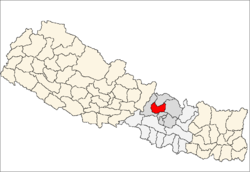 नेपाल के नक्सा मे नुवाकोट जिला (लाल)