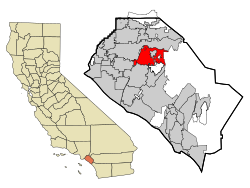 Localizare Orange within Orange County, California.