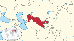 烏茲別克響中亞嘅位置（紅色）