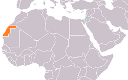 Map indicating locations of Palestine and SADR