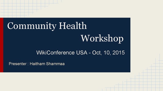 Presentation "Community health workshop" (PDF)
