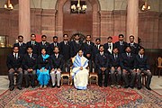 IOFS probationary officers of the 2008 batch, with the President of India, Smt Pratibha Devisingh Patil at Rashtrapati Bhavan