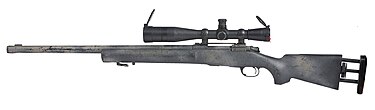 רובה הצלפים רמינגטון M24 בעל מעצה ב"צורה הקלאסית": קת של רובה ציד נמוכה מגובה הקנה, עם ידית אחיזה מעוקלת ומתפסים ללא מסילות.