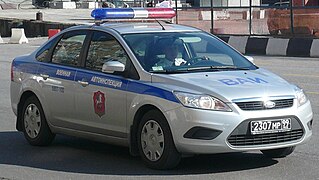 Vehículo policial (Ford Focus) en Moscú.