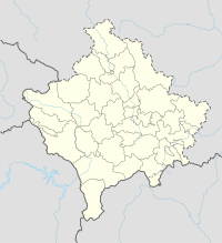 Map of Kosovo with mark showing location of Lake Radonjić
