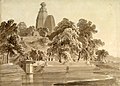 Madan Mohan temple, on the Yamuna at Vrindavan in ಉತ್ತರ ಪ್ರದೇಶ, 1789: the river has shifted further away since then.
