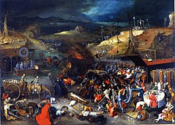 El triunfo de la muerte por Jan Brueghel el Viejo, 1597. Museum Joanneum de Graz.