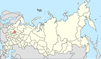 Jaroslavl oblast på kartet over Russland