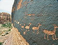 Petroglyfy znázorňujúce ovcu hruborohú, Utah