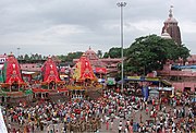 Rath Yatra celebration a major festival in Puri.
