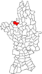Localizarea comunei pe harta judeţului