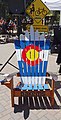 An Adirondack chair in Vail with a state flag design