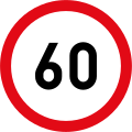 Speed limit of 60 km/h
