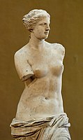 Venus de Milo, rreth. 130-100 pes, kultura e Greqisë, Muzeu i Luvrit