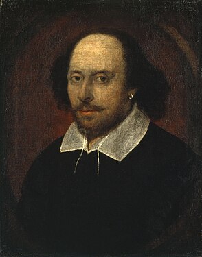 William Shakespeare, the Chandos portrait. now in the National Portrait Gallery, London, London