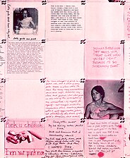 Detail of "Pink," a poster created by Sheila de Bretteville in 1973. It was meant to explore the notions of gender associated with the color pink for an American Institute of Graphic Arts exhibition about color.