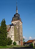 Clocher à bulbe de l'église de Domjevin reconstruit après la Première Guerre mondiale quasi identiquement à celui de 1733.