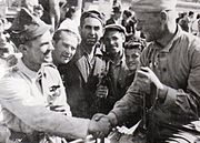 Soviet Forces welcomed as allies by Romanian soldiers in 1944