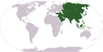 Localisation de l'Asie sur Terre.