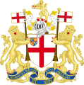 Coat of arms of the East India Company, used during the Company Raj (1757–1858)