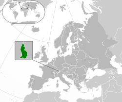 موقعیت  لیختن‌اشتاین  (سبز) در اروپا  (خاکستری)  —  [Legend]