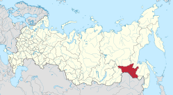 Amur oblasts beliggenhed i Rusland