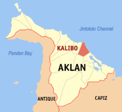 Map of Aklan with Kalibo highlighted