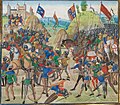 Emgann Crécy, 1346. Skeudenn tennet eus un dornskrid eus ar Xvvet kantved (BNF, FR 2643, fol. 165v).