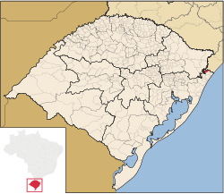 Localização de Mampituba no Rio Grande do Sul
