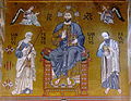 Cristo abençoador junto com os apóstolos Pedro e Paulo