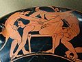 Image 5Erotic scene. Rim of an Attic red-figure kylix, c. 510 BC., ancient Greece