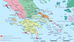 Negroponte và các quốc gia Latin và Hy Lạp ở Nam Hy Lạp khoảng năm 1210