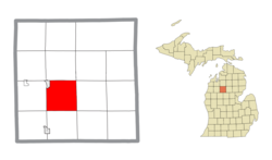 Location within Missaukee County and the state of Michigan