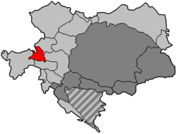 Salzburg'un haritadaki konumu