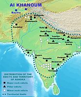 The distribution of the Edicts of Ashoka.[158]