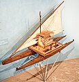 Image 25Model of a Fijian drua, an example of an Austronesian vessel with a double-canoe (catamaran) hull and a crab claw sail (from Pacific Ocean)