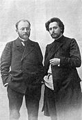 Andrejev en Vikenti Veresajev, 1912, foto Karl Boella