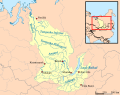 El río Yeniséi nace en Tuvá, de la confluencia de los ríos Bolshói Yeniséi y Mali Yeniséi