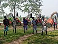 Bengali drummers during Manasa Puja in Birbhum, West Bengal