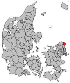 Poziția localității Comuna Helsingør
