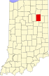 State map highlighting Huntington County