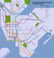 Late night subway service map