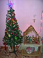 Christmas crib and tree display in House Mumbai, India.