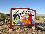 The sign at the entrance to the Ciénega Creek Natural Preserve