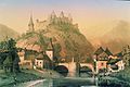 Image 8Jean-Baptiste Fresez: Vianden near the Bridge (c. 1857) (from Culture of Luxembourg)