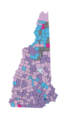Image 10Largest reported ancestry groups in New Hampshire by town as of 2013. Dark purple indicates Irish, light purple English, pink French, turquoise French Canadian, dark blue Italian, and light blue German. Gray indicates townships with no reported data. (from New Hampshire)