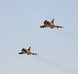 Caças Mirage III egípcios em ação.