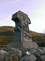 Obverse of monument at Varyag memorial at Lendalfoot, Scotland.