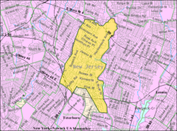 Census Bureau map of Hackensack, New Jersey