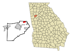 Location in Douglas County and the state of Georgia